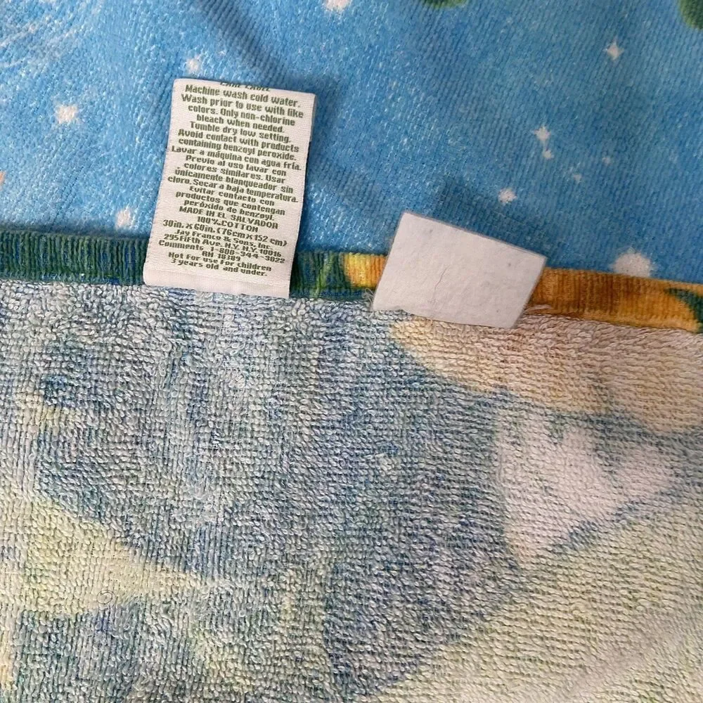 Disney Tinker Bell Fairies Blue Bath Beach Towel Cotton Tinkerbell 2003